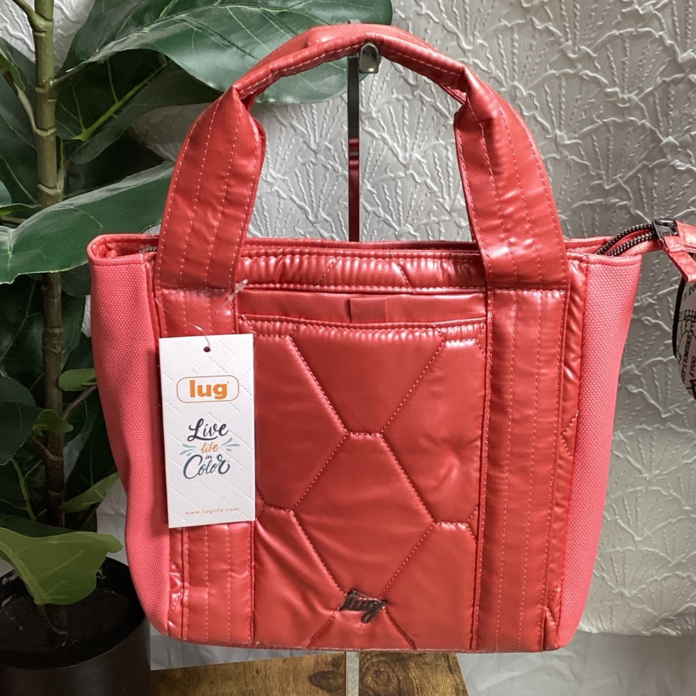 Lug Metallic Watermelon ๐ ๐๐Cadence Women's Quilted Coral Tote Bag BNWT - Picture 3 of 7